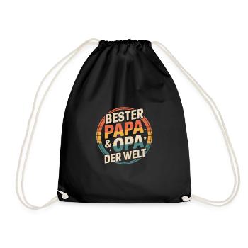 Bester Papa & Opa Der Welt Vintage - Turnbeutel - Schwarz - Vorne
