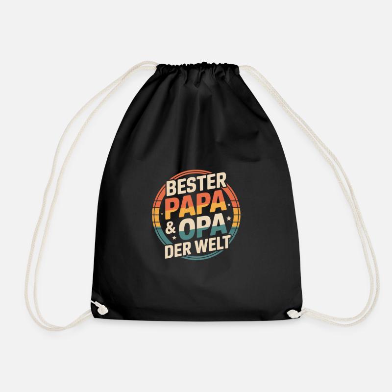 Bester Papa & Opa Der Welt Vintage - Turnbeutel - Schwarz