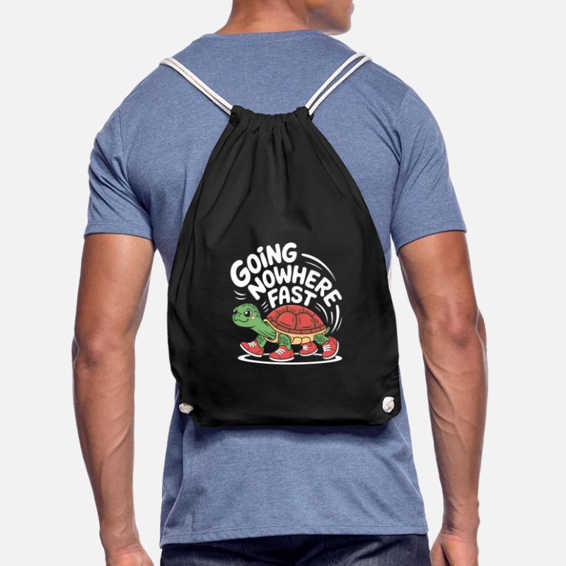 Turtle pace in style Drawstring Bag