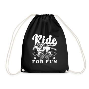 Hobby Horse Rider Ride For Fun English Riding - Turnbeutel - Schwarz - Vorne