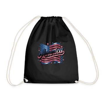 Drapeau de l’Amérique étoiles police patriotique - Sac de sport léger - noir - Devant