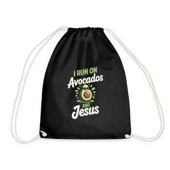 Coole Avocado für Christen - Turnbeutel - Schwarz - Vorne