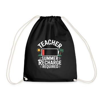 Teacher Summer Holidays - Drawstring Bag - black - Front