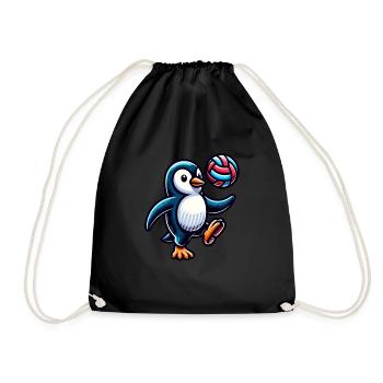 Pingouin s’amusant avec le volley-ball - Sac de sport léger - noir - Devant
