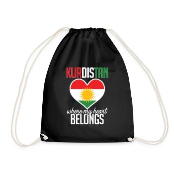 Kurdistan Là où mon cœur appartient Kurdes Kurdes - Sac de sport léger - noir - Devant