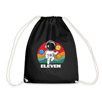 Galactic Adventure Astronaut Elf - Drawstring Bag - black - Front