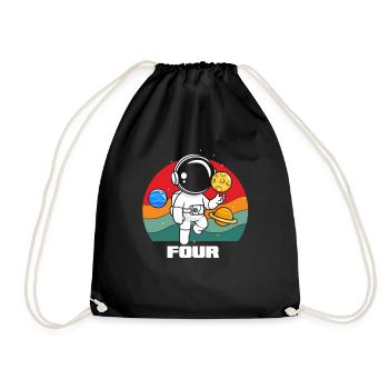 Voyage aventureux d’astronaute avec les planètes - Sac de sport léger - noir - Devant