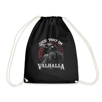 Valknut Viking Wir sehen uns in Walhalla See You - Sac de sport léger - noir - Devant