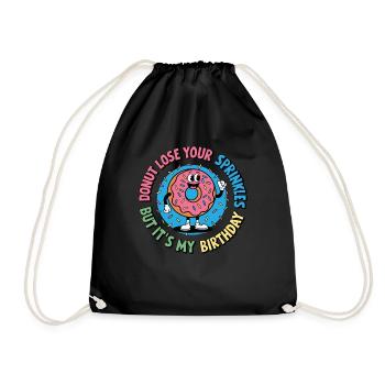 Birthday Donut Funny Design - Turnbeutel - Schwarz - Vorne