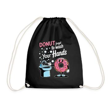 Donut Forget to Wash Your Hands - Drawstring Bag - black - Front