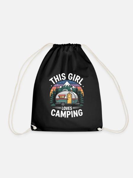 Diese Frau liebt Camping - Turnbeutel - Schwarz