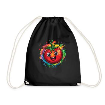 Tomate joyeuse colorée - Sac de sport léger - noir - Devant