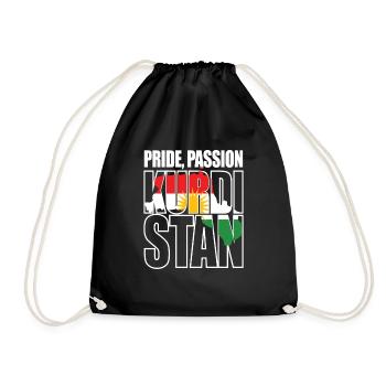 Pride Passion Kurdistan Kurdish Kurds - Drawstring Bag - black - Front