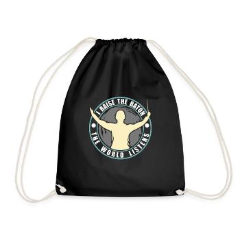 Music Director I Raise The Baton Choir Director - Drawstring Bag - black - Front