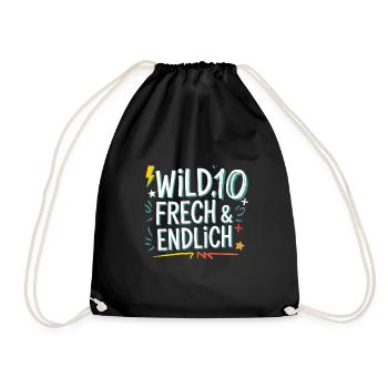 Sauvage, effronté et enfin 10 ans 10e anniversaire - Sac de sport léger - noir - Devant