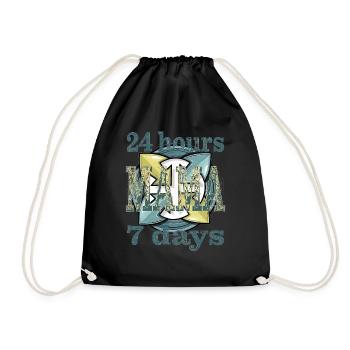 24 hours 7 days MAMA - Turnbeutel - Schwarz - Vorne