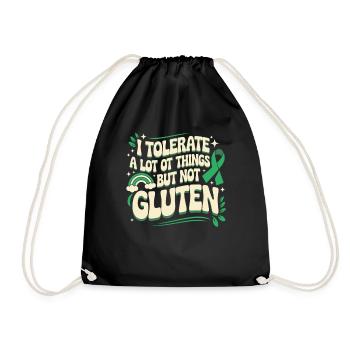 Kein Gluten, kein Problem - Glutenfrei mit Stil - Turnbeutel - Schwarz - Vorne
