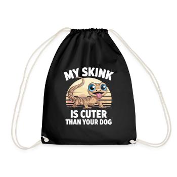 My skink is cuter - lizard with attitude - Drawstring Bag - black - Front