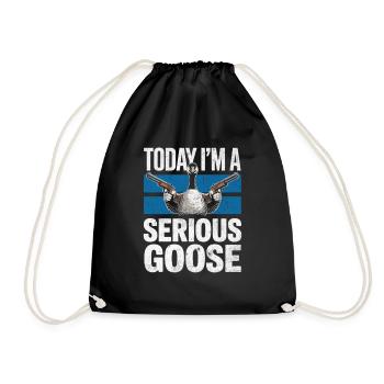 Today I ́m a Serious Goose - Drawstring Bag - black - Front