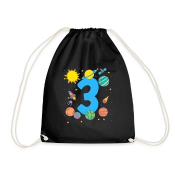 Space Adventure for Birthday Girl - Drawstring Bag - black - Front