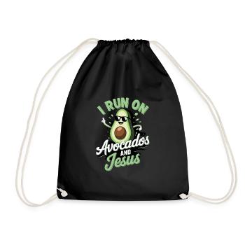Coole Avocado für Christen - Turnbeutel - Schwarz - Vorne