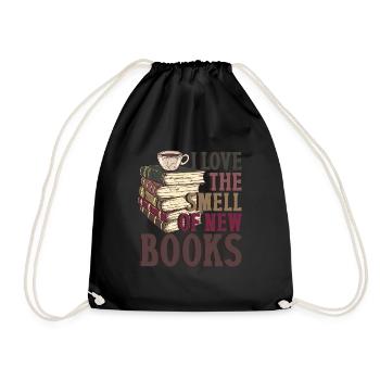 Reading Book Lovers Smell Of New Books - Drawstring Bag - black - Front