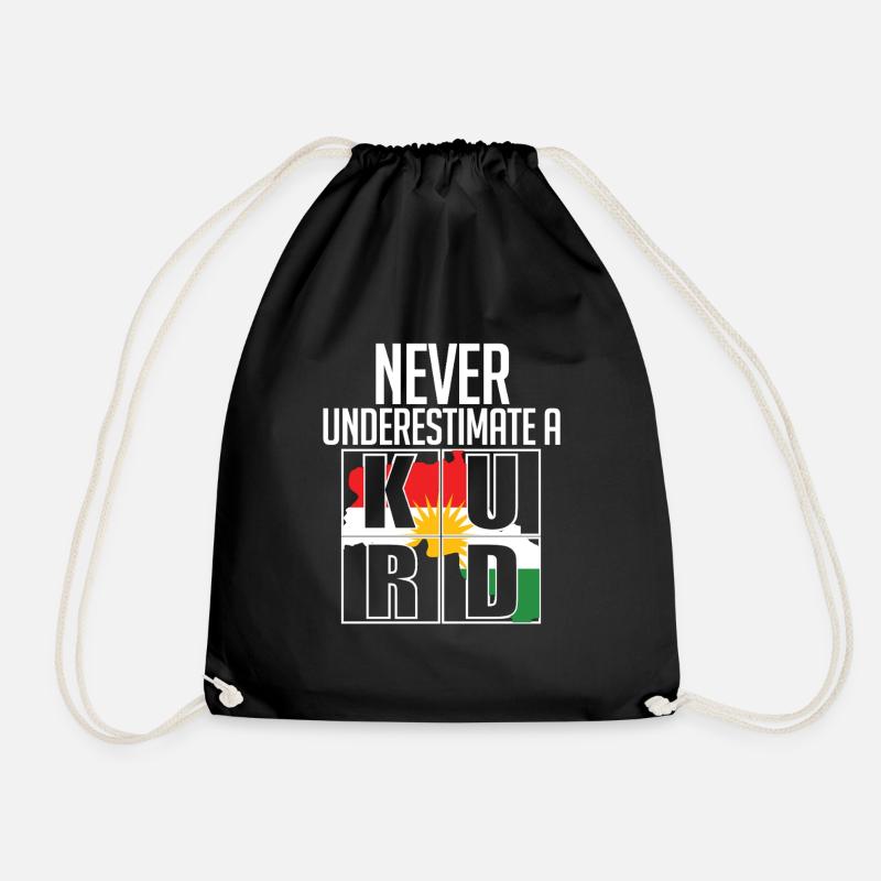 Kurdistan Kurde Kurden Never Underestimate A Kurd - Turnbeutel - Schwarz
