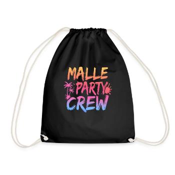 Malle Party Crew Mallorca Party Urlaub - Turnbeutel - Schwarz - Vorne