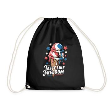 USA Cream for the 4th of July - Drawstring Bag - black - Front