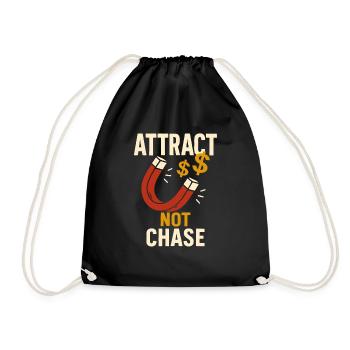 Money magnet: Attracting instead of chasing - Drawstring Bag - black - Front