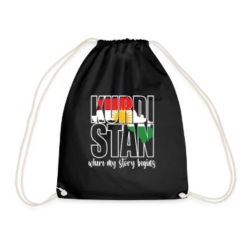 Kurdistan Where My Story Begins Kurde Kurden - Turnbeutel - Schwarz - Vorne