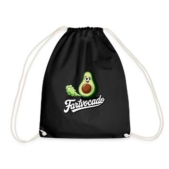 Lustige Avocado Furzen Pupsen Fartvocado - Turnbeutel - Schwarz - Vorne