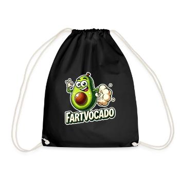 Lustige Avocado Furzen Pupsen Fartvocado - Turnbeutel - Schwarz - Vorne