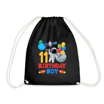 Two Years of Space Adventure Joy Birthday - Drawstring Bag - black - Front