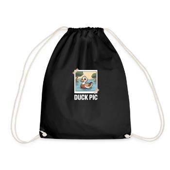 Funny Duck Picture Duck Pic - Drawstring Bag - black - Front