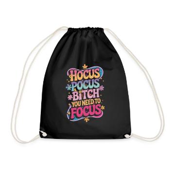 Hocus Pocus – Focus! - Drawstring Bag - black - Front