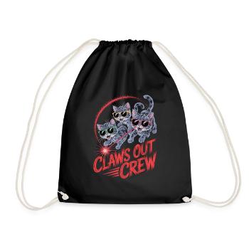 Claws Out – pure cat power - Drawstring Bag - black - Front