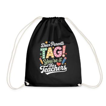 Teachers Parents School Graduation - Drawstring Bag - black - Front