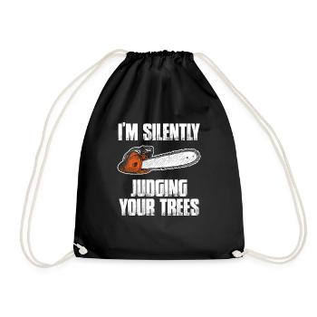 Judging your trees Lumberjack Forester - Drawstring Bag - black - Front