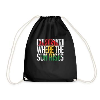 Kurdistan Where The Sun Rises Kurde Kurden - Turnbeutel - Schwarz - Vorne