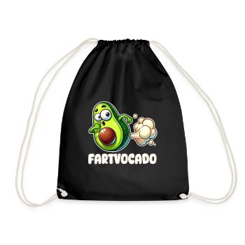 Lustige Avocado Furzen Pupsen Fartvocado - Turnbeutel - Schwarz - Vorne