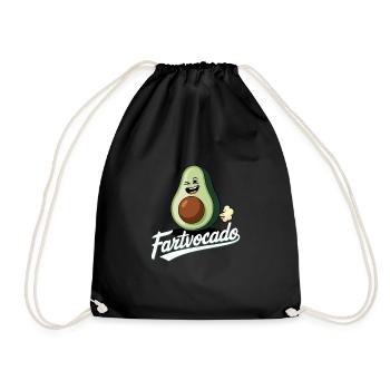 Lustige Avocado Furzen Pupsen Fartvocado - Turnbeutel - Schwarz - Vorne