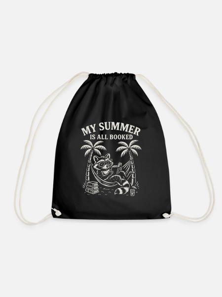 Mein Sommer Ist Voll Gebucht - Buchliebhaber - Turnbeutel - Schwarz