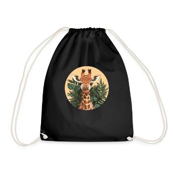Girafe dans la jungle - Sac de sport léger - noir - Devant