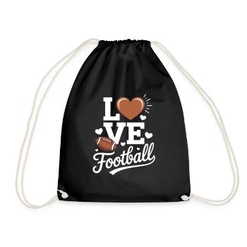Love American Football Saying - Drawstring Bag - black - Front