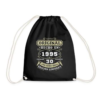 30 Jahre 1995 Vintage Jubiläumsgeschenk - Turnbeutel - Schwarz - Vorne