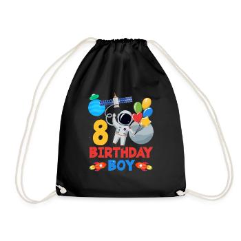 Space Adventure for Birthday Girl 8 - Drawstring Bag - black - Front