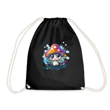 Champignon magique dans la forêt enchantée - Sac de sport léger - noir - Devant
