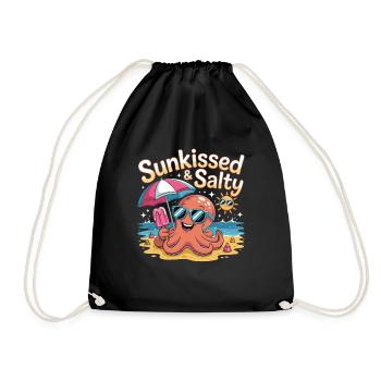 Strand, Sonne & Tentakel - Sunkissed & Salty - Turnbeutel - Schwarz - Vorne