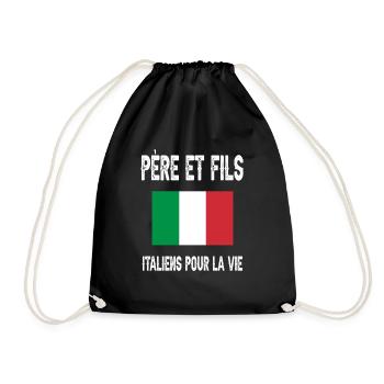 père et fils papa italien italie fêtes des pères - Sac de sport léger - noir - Devant